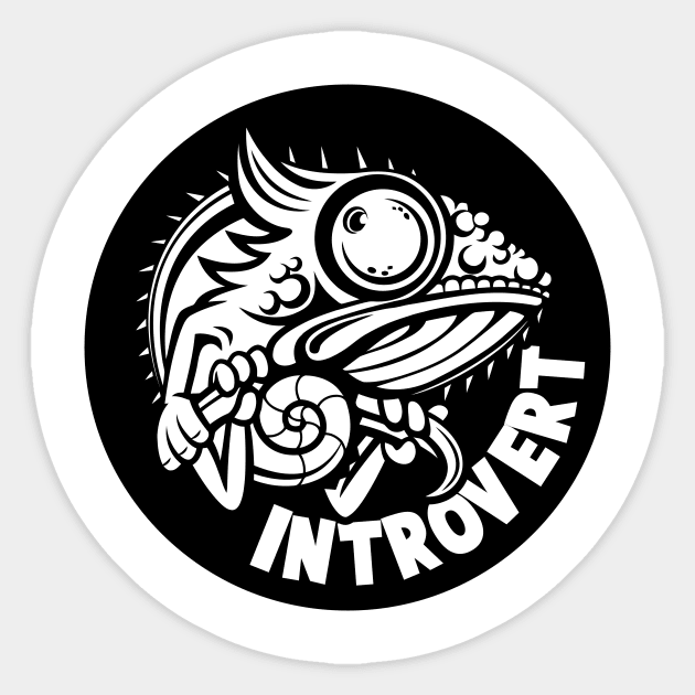 Chameleon Introvert Sticker by Vault Emporium